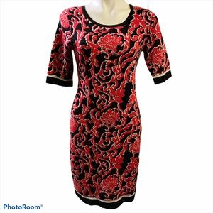 5 Twelve Red and black sweater dress